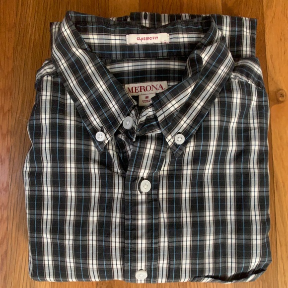 Merona Classic Fit Black Plaid Button Down - Picture 6 of 6
